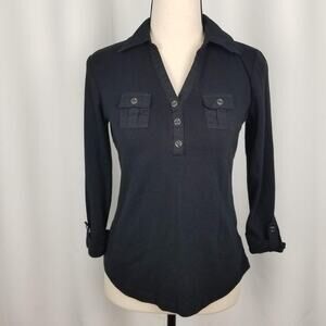 Karen Scott Women Black Tshirt - Size XS